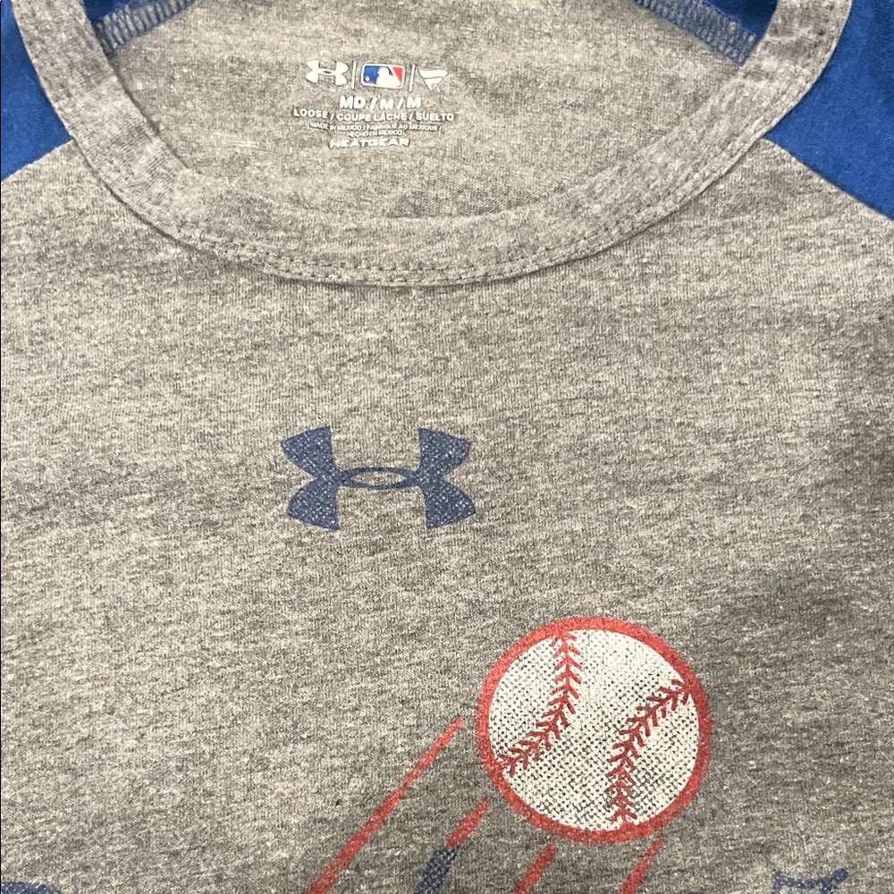 Dodgers Men’s Under Armour men’s Gray and Blue Baseball Tee
